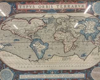 Vintage Full Color World Map Lithograph