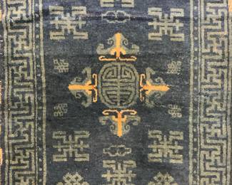 Antique Handmade Chinese Art Deco Wool Rug