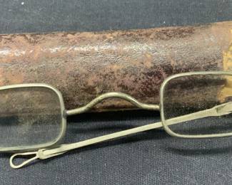 Vintage Metal Framed Spectacles W Case