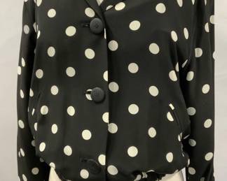 Saks Fifth Ave The Works Silk Polka Dot Jacket, 2