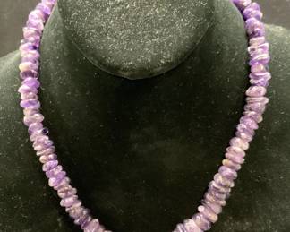 Amethyst Gemstone Beaded Choker Necklace