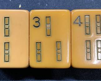 Vtg Handmade Bakelite Mahjong Tile Brooch
