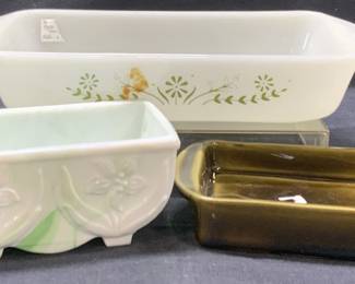 3 Vintage Glass & Ceramic Trays, George Biard USA+