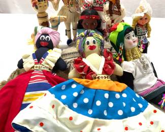 Lot 11 Vintage Handmade & Porcelain Dolls