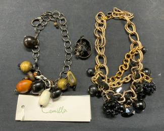 Lot 3 Camilla Beaded Necklace, More
