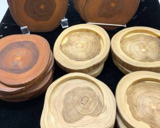 30 pcs. 2 Sets of Natural Wood Coasters