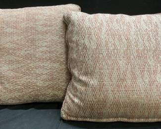 Pair Throw Pillows W Geometric Detail