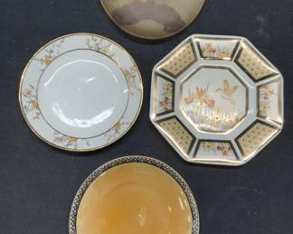 Lot 4 Vintage Art Glass & Porcelain Plates