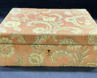 Vintage Floral Fabric Jewelry Box