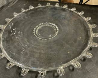 Hand Blown Centerpiece Glass Platter, 21 in.