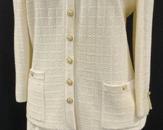 St John 2 Pc Cardigan Jacket/Skirt Knit Ensemble