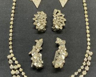 4 Jewelry Hattie Carnegie & Weiss Crystal Earrings+