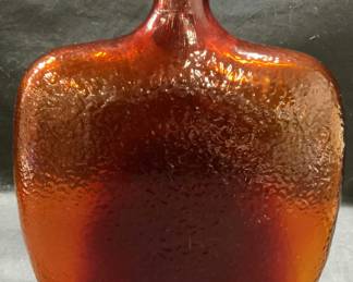 Vintage Amber Glass Textured Vase