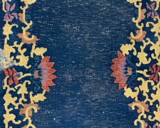 Antique Handmade Chinese Art Deco Wool Rug