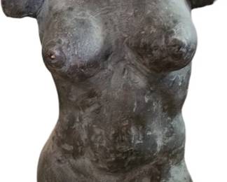 Bronze Like Pottery Bust