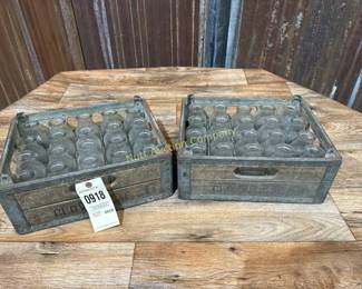 Bottles in wooden crate