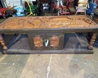 Hand carved coffee table