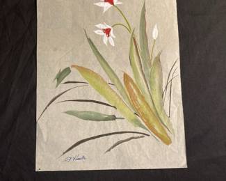 Chinese Lilly Painting by Paulette Hunter