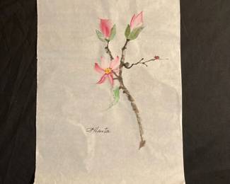 Pink Chinese Magnolia Painting by Paulette Hunter