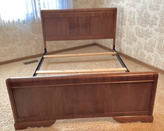 Art Deco Wooden Twin Bed Frame
