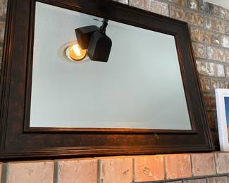 Dark Wood Rectangle Wall Mirror