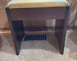 Yellow Upholstered Sewing Bench
