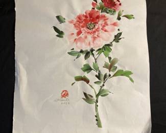 Pink Peony Watercolor Painting by Paulette Hunter