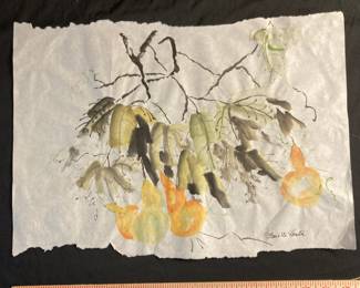 Pear Tree Watercolor Painting by Paulette Hunter