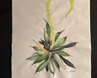 Agave Plant Watercolor Painting by Paulette Hunter
