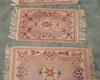 3 Small Lavendar Area Rugs, Possible Aubusson