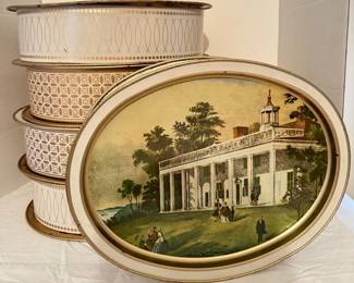 5 Sunshine Biscuits Metal Tins Currier Ives Series