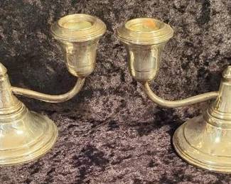 2 Sterling Silver Candelabras Weighted