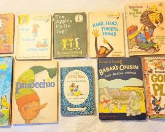 10 Vintage Childrens Books including Raggedy Ann and Pinocchio