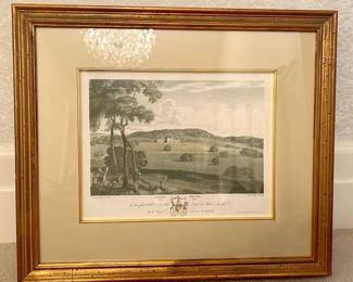 Antique Framed Shute House Etching