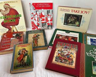 10 Christmas Books Incl. 2 Vintage Copies Of A Christmas Carol, Christmas At The New Yorker