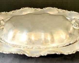 006 Sterling Silver Covered Ornate Serving Dish