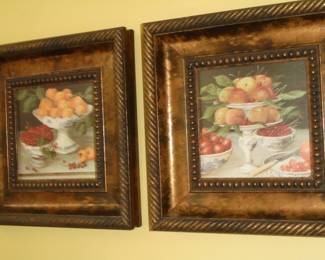 Pair framed fruit pictures