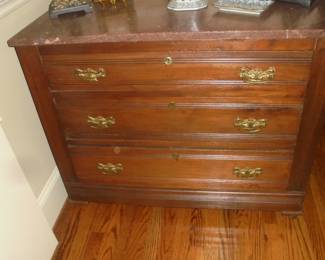 3 Drawer chest w/marble top