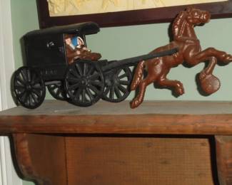 Cast iron Amish carriage and horse - not repo