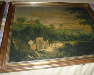 Midcentury wood frame picture 