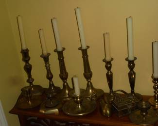 8 brass candle holders