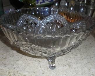 Cut glass footed fruit bowl
