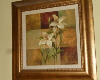 Framed signed lily picture by S.Vassileva