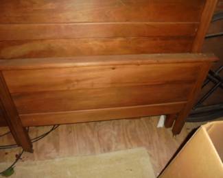 Antique oak single headboard & footboard 