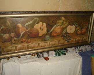 Vintage long framed fruit pictlure