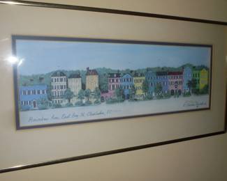 Matted/framed 'Rainbow Road' Charleston S. Carolina  artist Charloie Borweek 1990