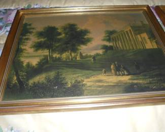 Midcentury wood frame picture 