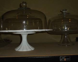 2 domed cake plates