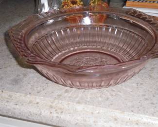 Pink depression glass bowl