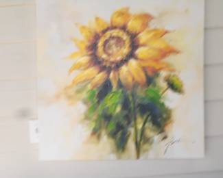 Large sunflower painting